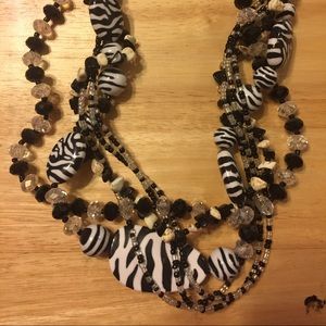 Animal Print-Zebra necklace with extender